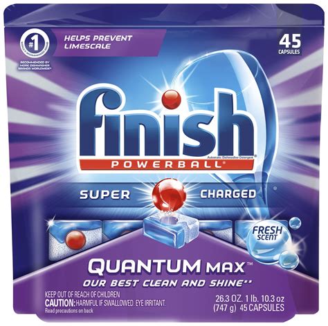 finish powerball 45 tablets|Finish Quantum Max Powerball Dishwasher Detergent .